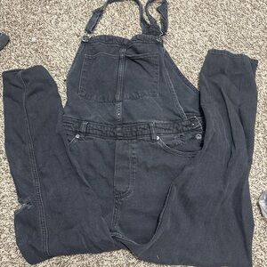 Black Denim Overalls